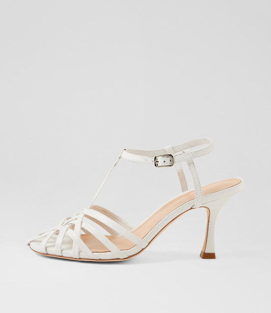 Image of Sandals. Productname: Perlita White Leather Sandals in WHITE colour by brand - MOLLINI
