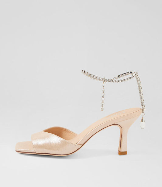 Image of Sandals. Productname: Luckie Nude Shimmer Leather Sandals in NUDE SHIMMER colour by brand - MIDAS