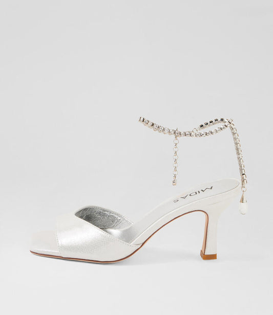 Image of Sandals. Productname: Luckie Silver Shimmer Leather Sandals in SILVER SHIMMER colour by brand - MIDAS