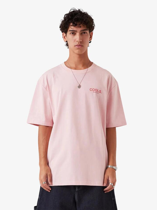 Image of a model wearing Tops. Productname: Barney Cools Boundary Tee in Pink colour by brand - Barney Cools