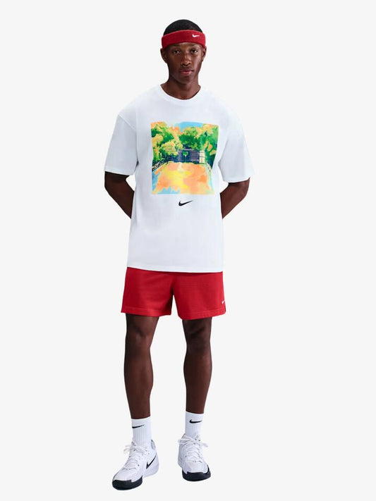 Image of a model wearing Tops. Productname: Nike Men's Max90 T-Shirt in White colour by brand - Nike