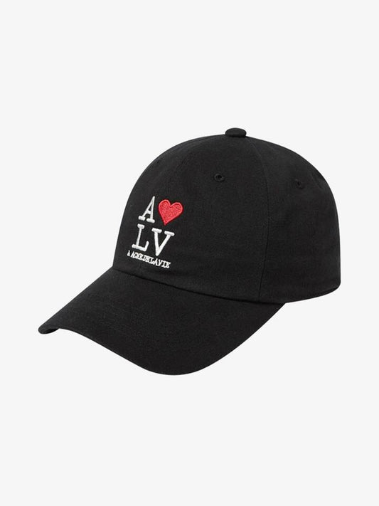 Image of Accessories. Productname: ADLV Love Adlv Cotton Ballcap ONE SIZE Black in Black colour by brand - ADLV