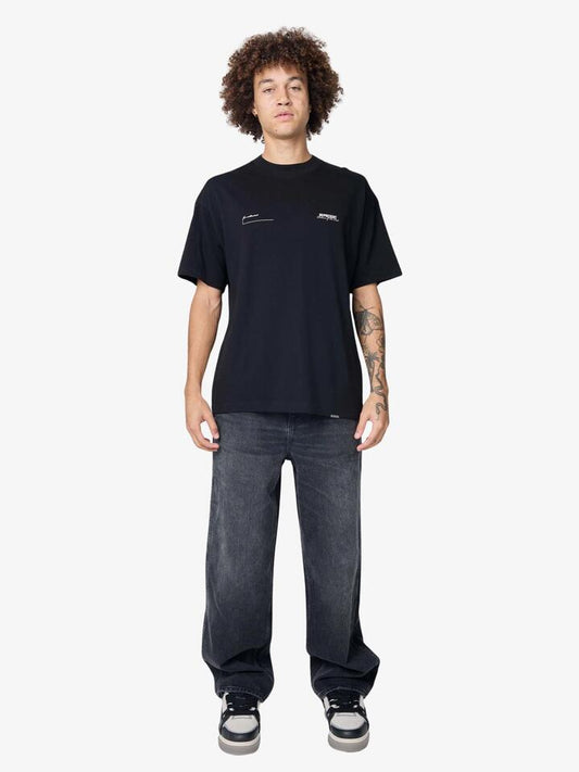 Image of a model wearing Tops. Productname: Represent Represent Patron Of The Club T-Shirt in Black colour by brand - Represent