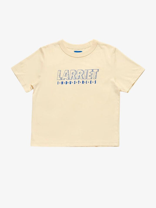 Image of a model wearing Tops. Productname: Larriet Womenâs Industries Tee in Natural colour by brand - Larriet