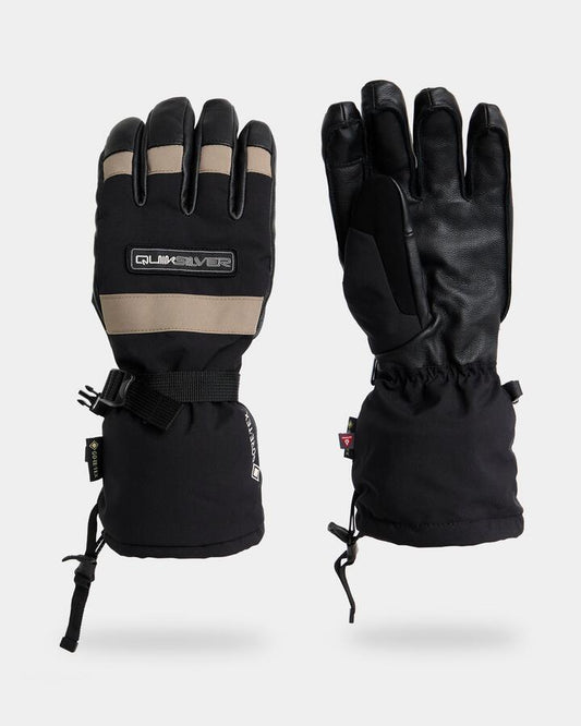 Image of Snowboards. Product name - Quiksilver Mens Highline Gore-Tex Snowboard Gloves True Black in True Black colour by brand - Quiksilver