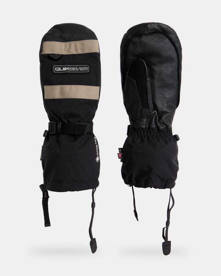 Image of Snowboards. Product name - Quiksilver Mens Highline Gore-Tex Snowboard Mittens True Black in True Black colour by brand - Quiksilver