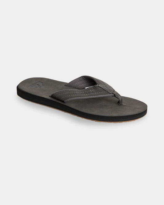 Image of Sandals. Productname: Quiksilver Mens Carver Nubuck Thongs Black - in Black colour by brand - Quiksilver