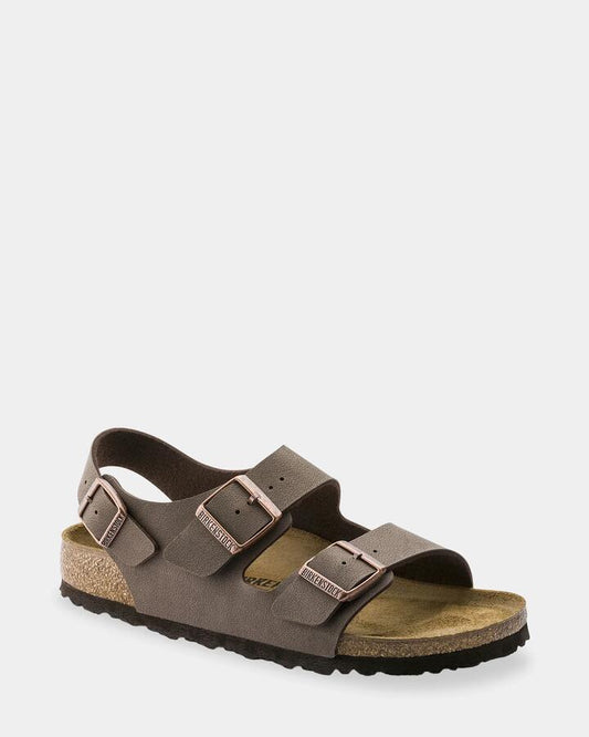 Image of Sandals. Productname: birkenstock - Milano Mocca Birkibuc Sandals - Mocha - in Mocha colour by brand - birkenstock