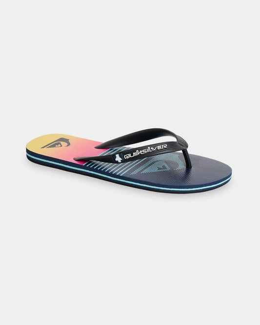 Image of Sandals. Productname: Quiksilver - Mens Moncata Slab Thongs - Black/Navy/Multi - in Black/Navy/Multi colour by brand - Quiksilver