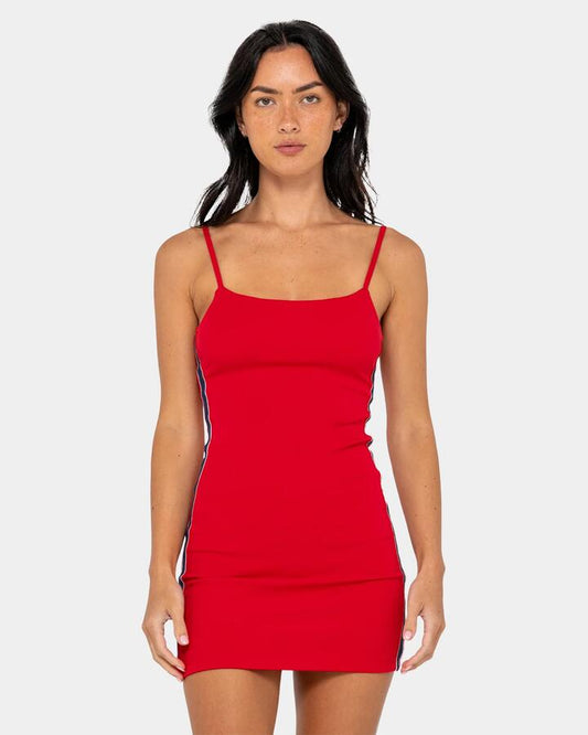 Image of Dresses. Productname: rusty - Womens Racer Mini Dress - Red - in Red colour by brand - rusty