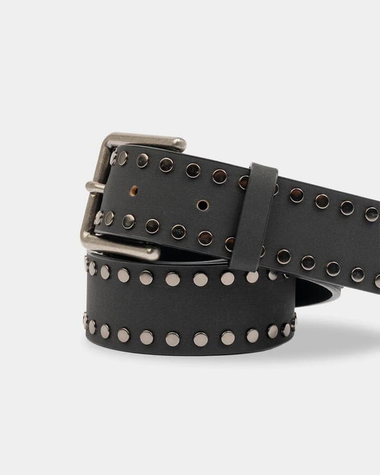 Image of Accessories. Productname: rusty - Womens Ballad Stud Leather Belt - Black - in Black colour by brand - rusty