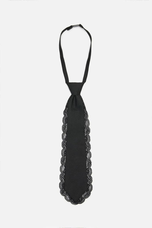 Image of Lingerie. Productname: Adjustable Necktie with Lace in Black colour by brand - Dangerfield