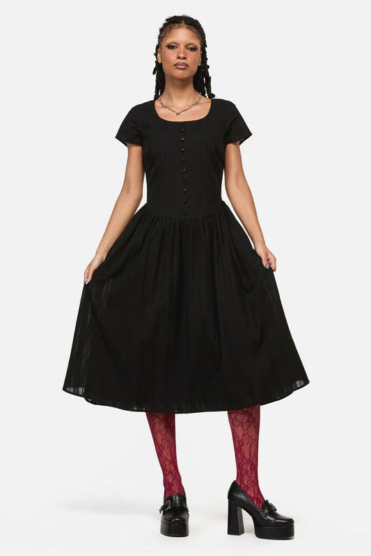 Image of Dresses. Productname: Witches Drop Waist Midi Dress in Black colour by brand - Black Friday