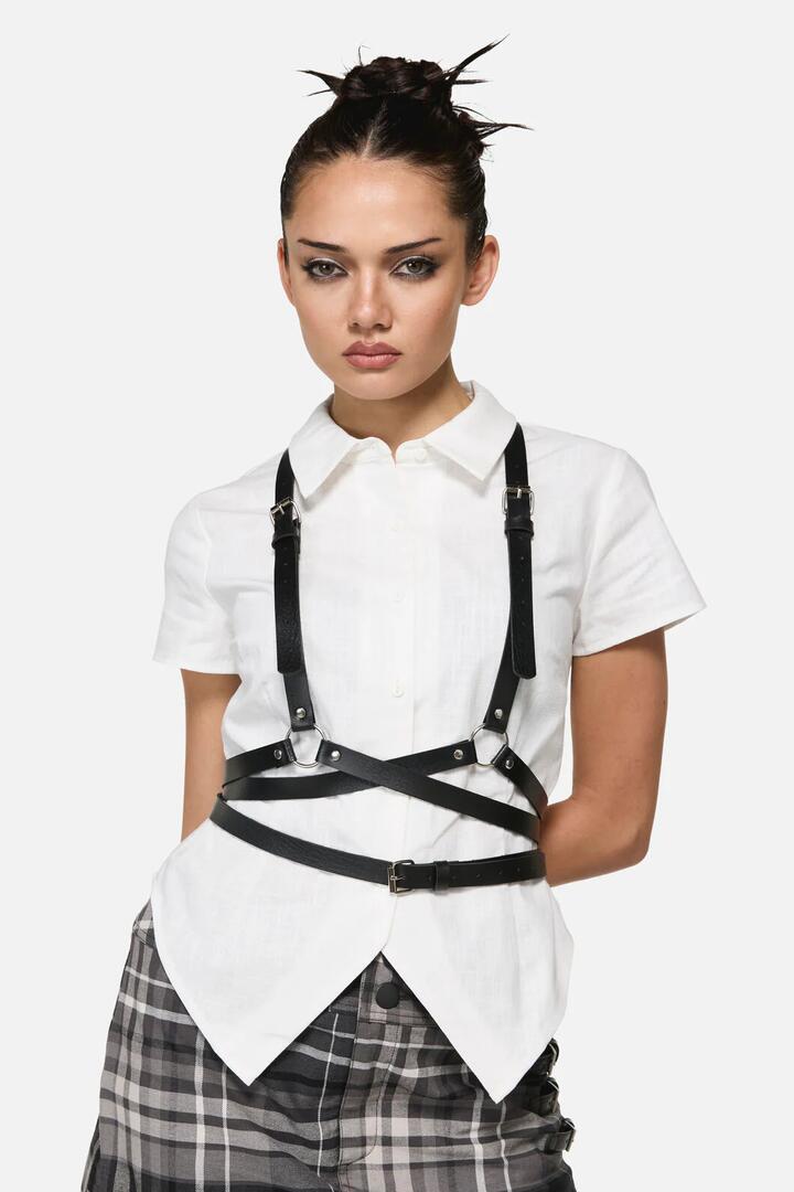 Image of Lingerie. Productname: Cross Over Harness in Black colour by brand - Black Friday