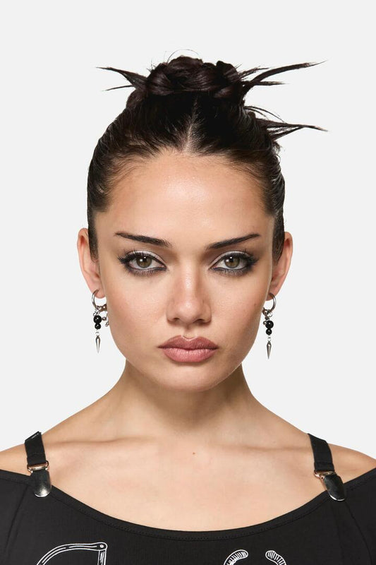 Image of Earrings. Productname: Punk'd Charmed Sleeper Earring in Silver colour by brand - Black Friday