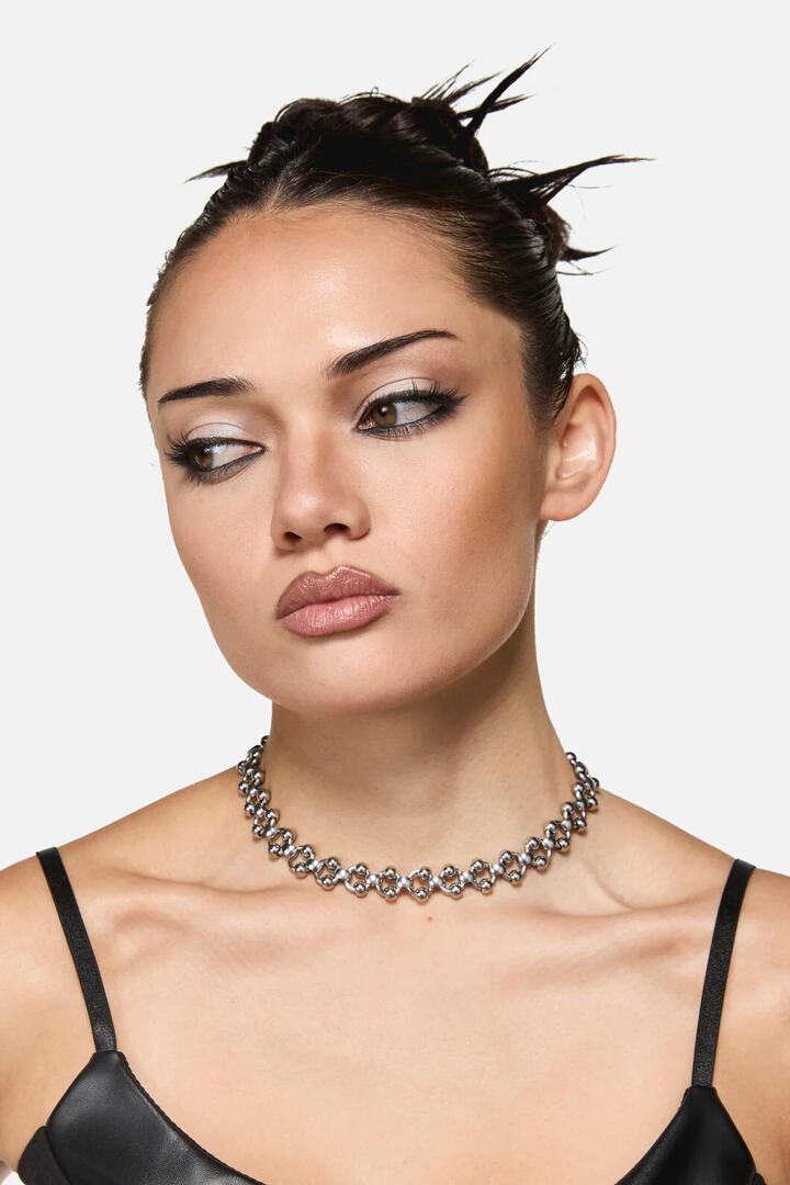 Image of Necklaces. Productname: Ring & Ball Necklace in Silver colour by brand - Black Friday