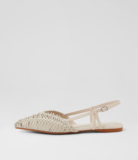 Image of Shoes. Product name - Frankey Cream Flat Shoes in Cream colour by brand - MOLLINI