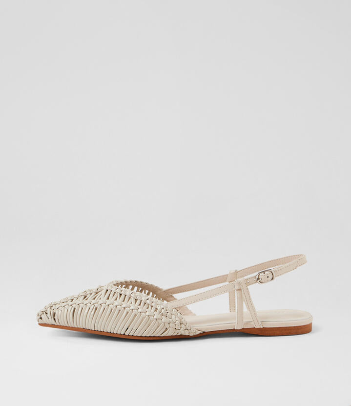 Image of Shoes. Product name - Frankey Cream Flat Shoes in Cream colour by brand - MOLLINI