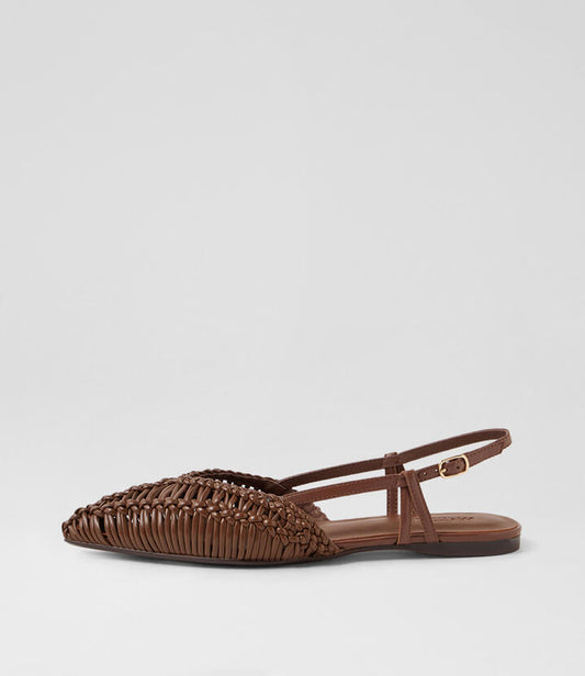 Image of Footwear. Productname: Frankey Choc Leather Flat Shoes in CHOC colour by brand - MOLLINI