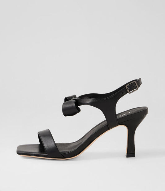 Image of Sandals. Productname: Lyska Black Leather Sandals in BLACK colour by brand - MIDAS