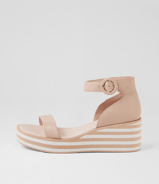 Image of Sandals. Productname: Frozza Nude Leather Sandals in NUDE colour by brand - MIDAS