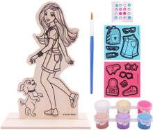 Image of Toys. Product name - Barbie Paint & Decorate Your Own Wood Standee in colour by brand - Toymate