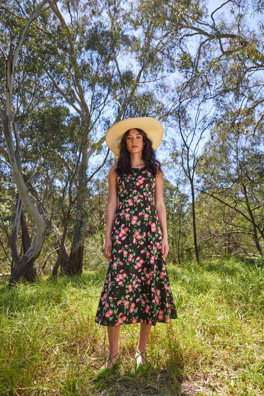 Image of Dresses. Productname: Morning Glory Midi Dress in Olive colour by brand - Princess Highway