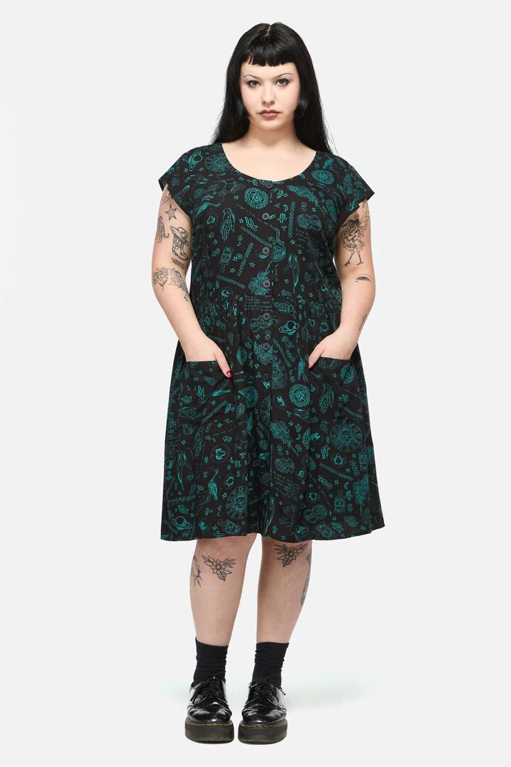 Image of Dresses. Productname: Curve Spellbook Goth Dress in Black colour by brand - Black Friday