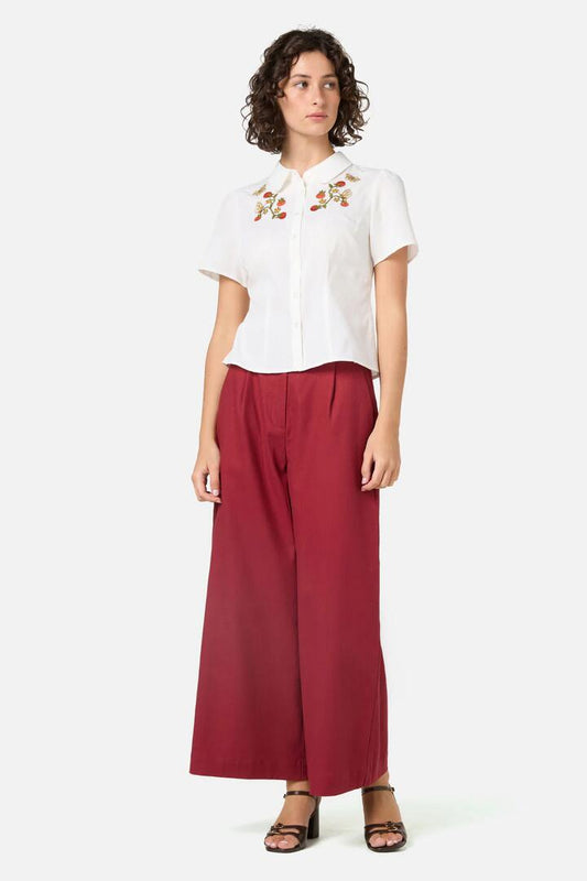 Image of Blouses. Productname: Tomatoes Embroidered Blouse in Cream colour by brand - Princess Highway