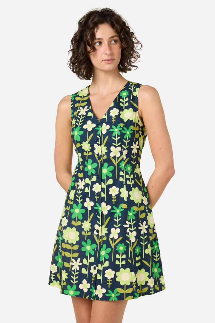 Image of Dresses. Productname: Penny 60's Button Front Dress in Navy colour by brand - Princess Highway