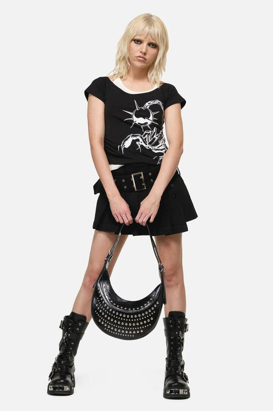 Image of Bags. Productname: Stud Shoulder Bag in Black colour by brand - Dangerfield