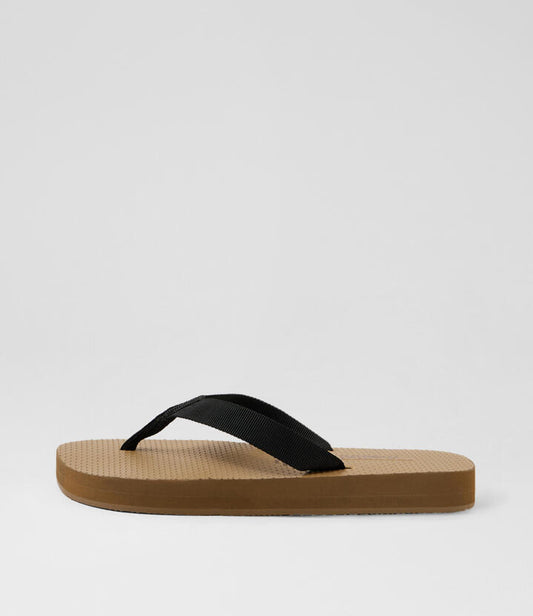 Image of Sandals. Productname: Fara Black Olive Fabric Sandals in BLACK-OLIVE SOLE colour by brand - MOLLINI