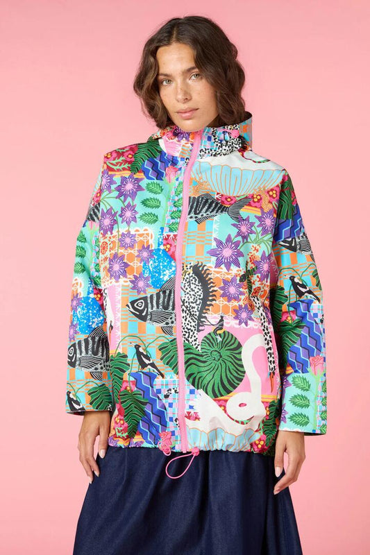 Image of a model wearing Rain Coats. Productname: All Things Print Raincoat in Print colour by brand - Gorman