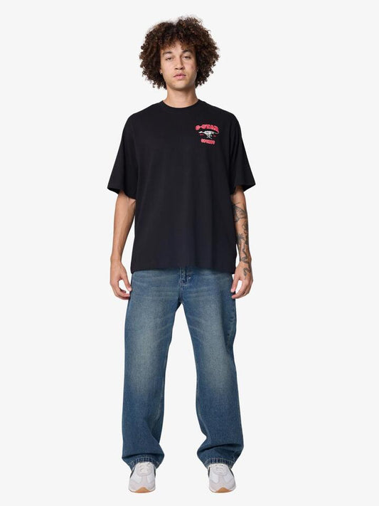 Image of a model wearing Tops. Productname: G-Star Running Dog Boxy T-Shirt in Dk Black colour by brand - G-Star