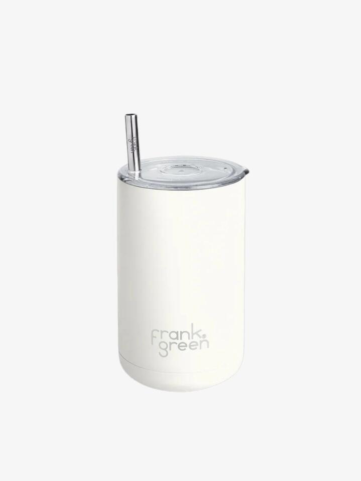 Image of Kitchen & Dining. Productname: Frank Green Iced Coffee Cup With Straw ONE SIZE Cloud in Cloud colour by brand - Frank Green