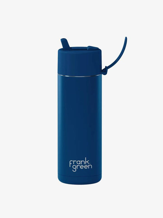 Image of Water Bottles. Productname: Frank Green Ceramic Reusable Bottle ONE SIZE Deep Ocean in Deep Ocean colour by brand - Frank Green