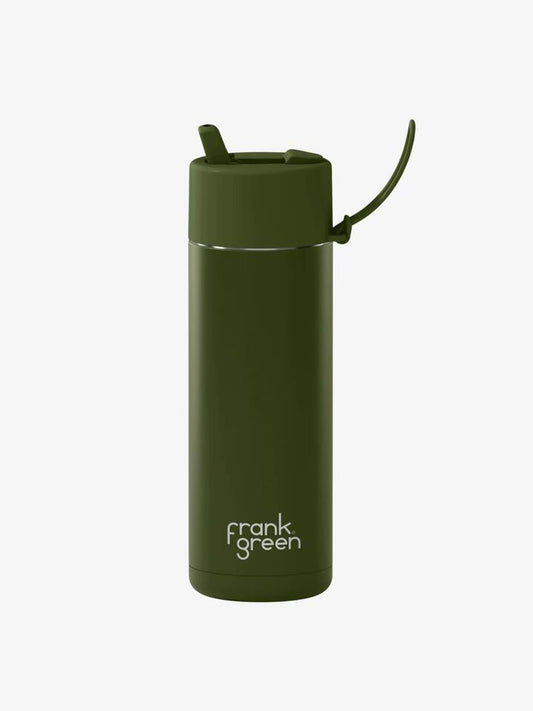 Image of Water Bottles. Productname: Frank Green Ceramic Reusable Bottle ONE SIZE Khaki in Khaki colour by brand - Frank Green