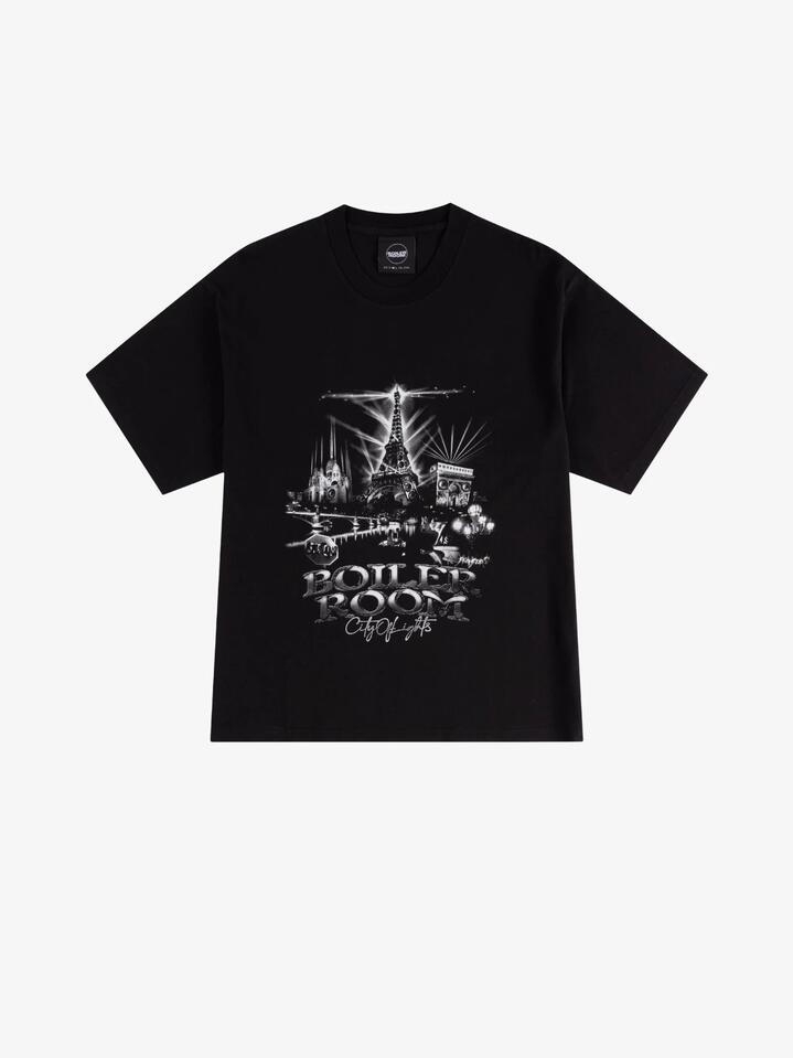 Image of T-Shirts. Productname: Boiler Room Paris City T-Shirt in Black colour by brand - Boiler Room