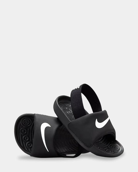 Image of Slippers. Product name - Nike Boys 0-7 Kawa Slides Black/White/White in Black/White/White colour by brand - Nike