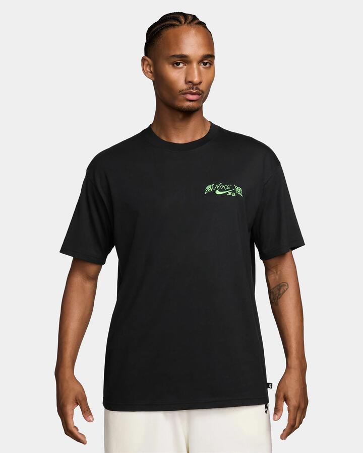 Image of T-Shirts. Product name - Nike Mens Sb Max 90 Skate T-Shirt Black in Black colour by brand - Nike