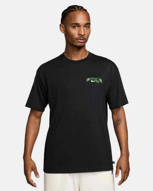 Image of T-Shirts. Product name - Nike Mens Sb Max 90 Skate T-Shirt Black in Black colour by brand - Nike