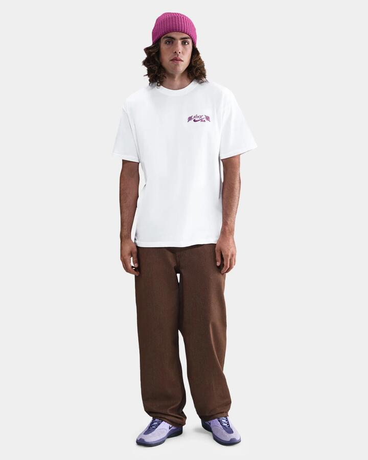 Image of T-Shirts. Product name - Nike Mens Max90 Skate T-Shirt White in White colour by brand - Nike