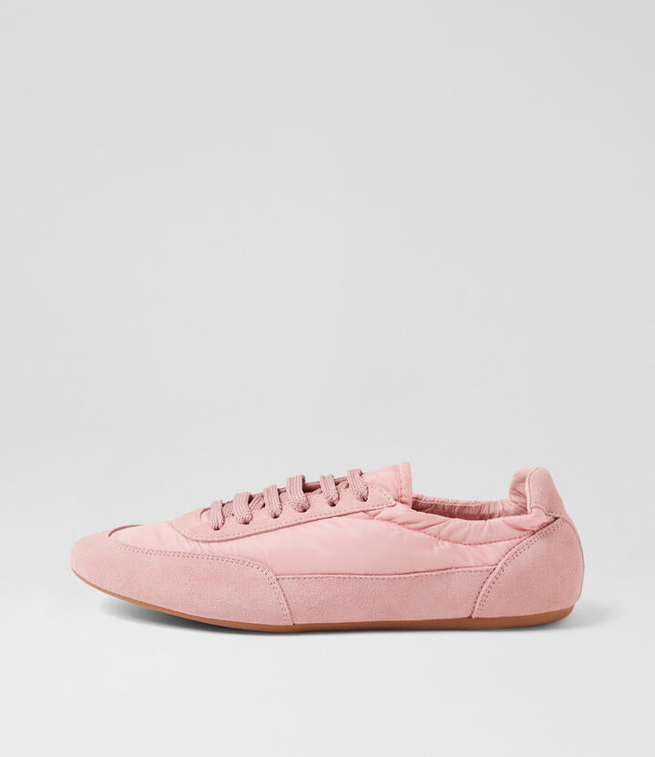 Image of Sneakers. Productname: Brisk Pink Suede Fabric Sneakers in Pink colour by brand - MIDAS