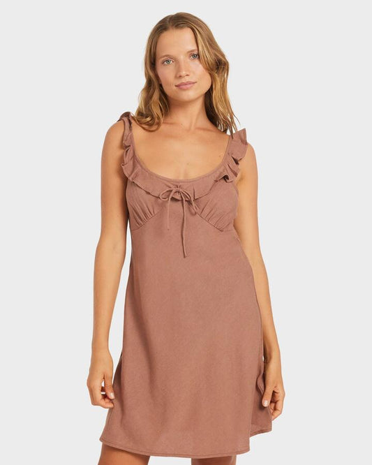 Image of Dresses. Product name - Roxy Womens Little Darlin Mini Dress Coconut in Coconut colour by brand - Roxy