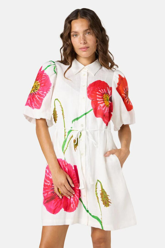 Image of Dresses. Productname: Poppies Linen Shirt Dress in Print colour by brand - Gorman