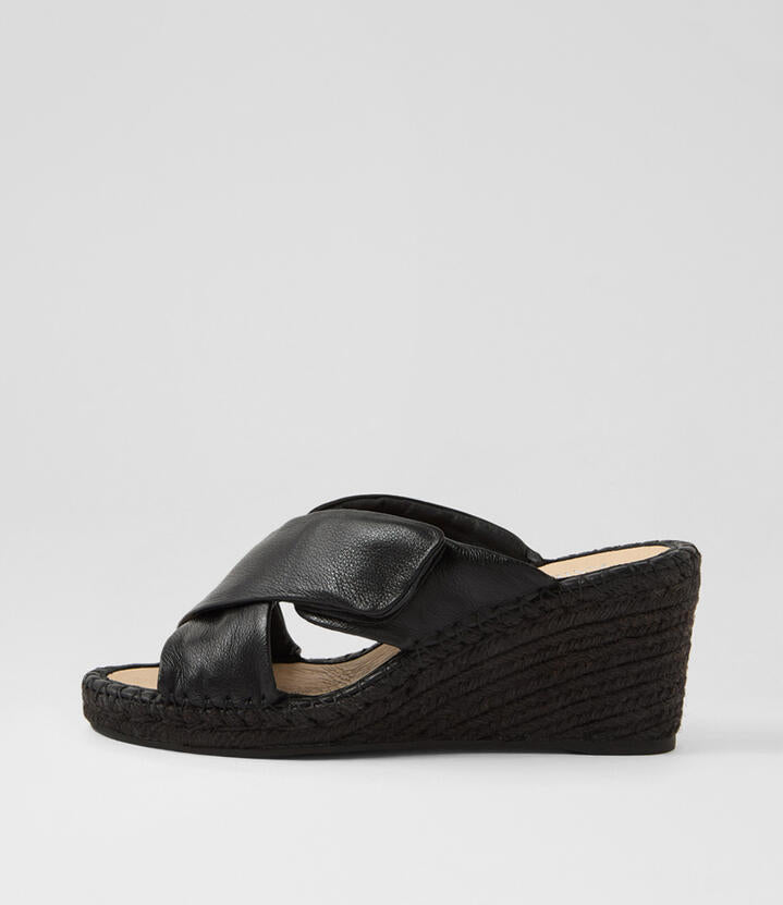 Image of Sandals. Productname: Gemm Black Rope Leather Sandals in BLACK-BLACK ROPE colour by brand - MIDAS