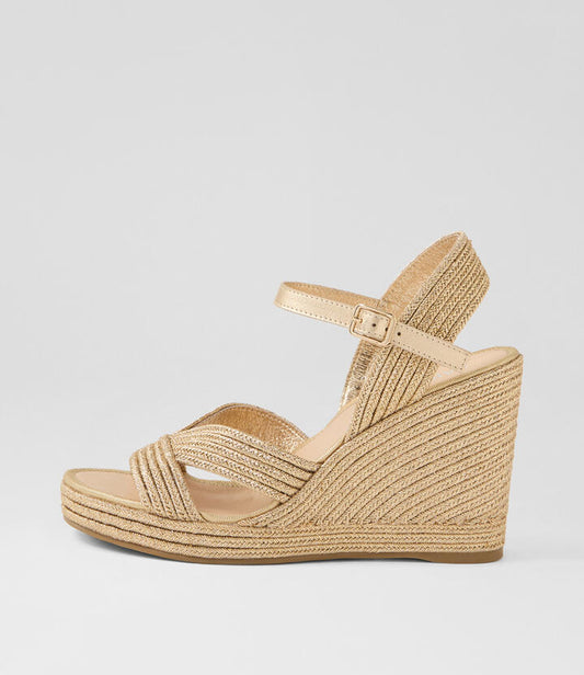 Image of Sandals. Productname: Esha Gold Rope Sandals in Gold colour by brand - MIDAS