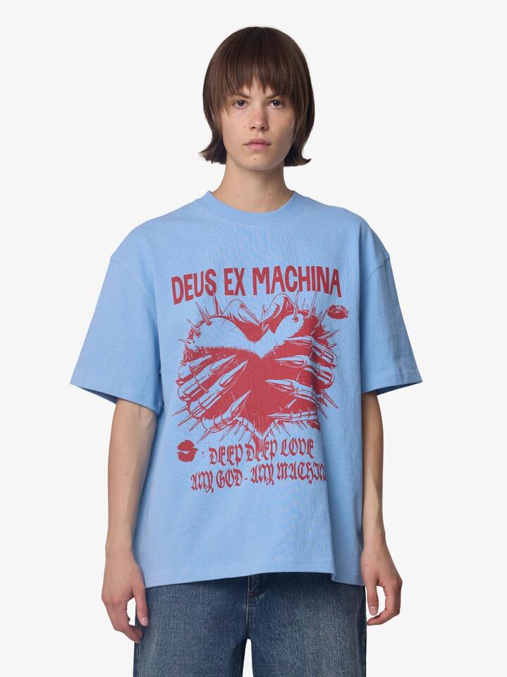 Image of T-Shirts. Productname: Deus Deep Love Tee in Powder Blue colour by brand - Deus