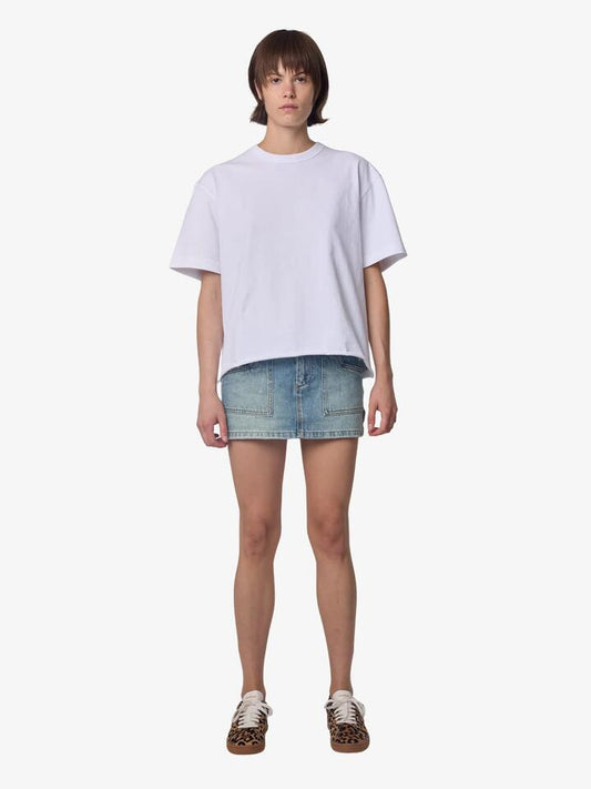 Image of a model wearing Skirts. Productname: Worship Jilted Micro Skirt in Light N Dirty colour by brand - Worship