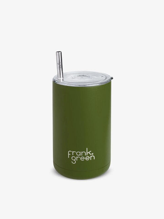 Image of Kitchen & Dining. Productname: Frank Green Iced Coffee Cup With Straw ONE SIZE Khaki in Khaki colour by brand - Frank Green